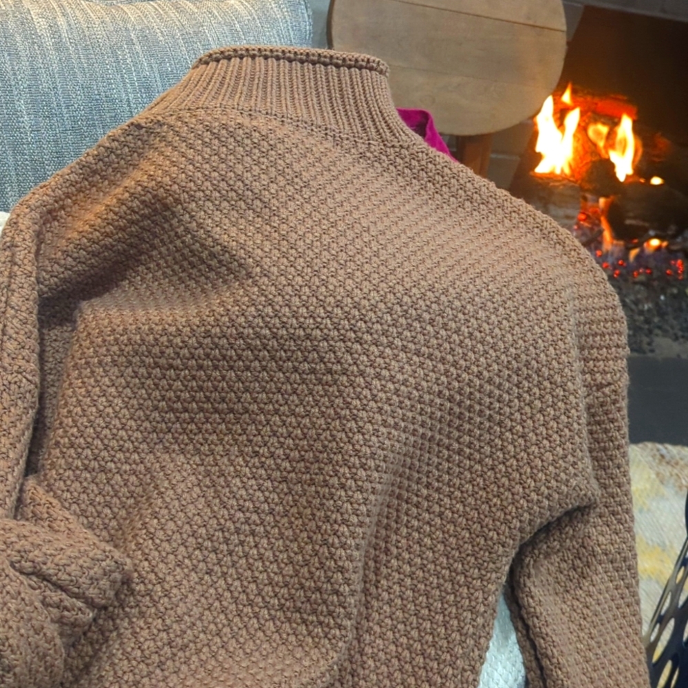 Fashion Sweater Pullover Women Thick Chunky brown Large